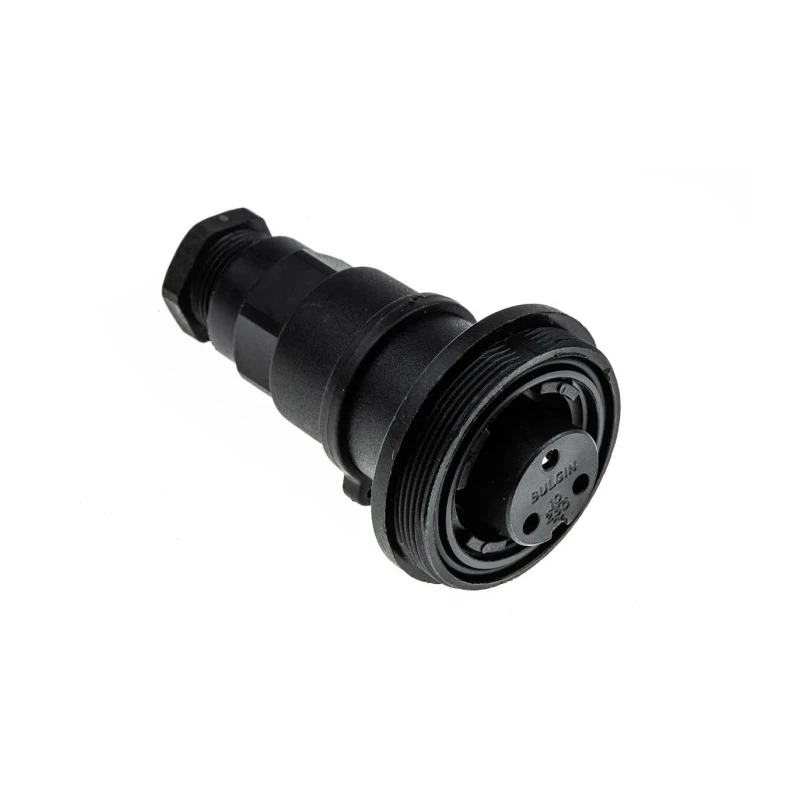 Bulgin Standard Buccaneer Series Circular Connector 3 Contacts In-Line Screw Termination Socket Female IP68 250V 12A 
