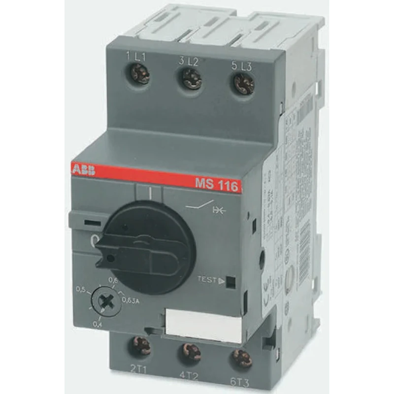 ABB MS116 Motor Protection Circuit Breaker 160mA, 600V, IP20, 3 Poles, -25°C to 70°C MS116