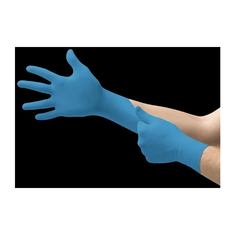 Ansell TouchNTuff® 92-670 Blue Nitrile Disposable Gloves Food Safe 0.1 mm Thickness Size XL 92670100