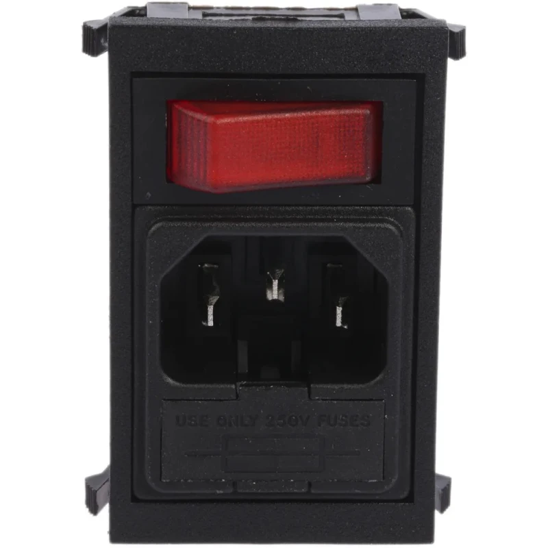 Bulgin C14 Straight Snap-in IEC Connector 250V 10A Fuse Size 5 x 20 mm BZV01/Z0000/02