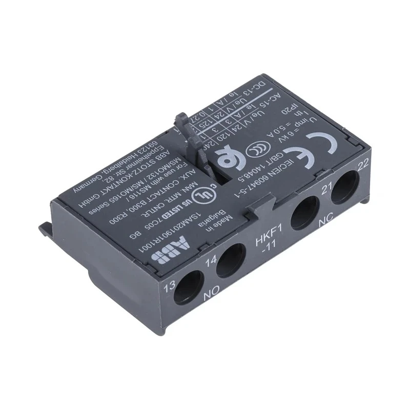 ABB Auxiliary Contact 2 Contact 1 NO/1 NC Front Mount 16 A 220 V DC 230 V AC HKF1-11