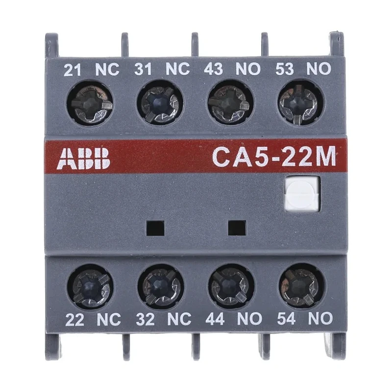 ABB Auxiliary Contact 4 Contact 2 NC/2 NO CA5 Front Mount Screw Terminals 6 A 24 V dc 230 V ac 1SBN010040R1122 - CA5-22M
