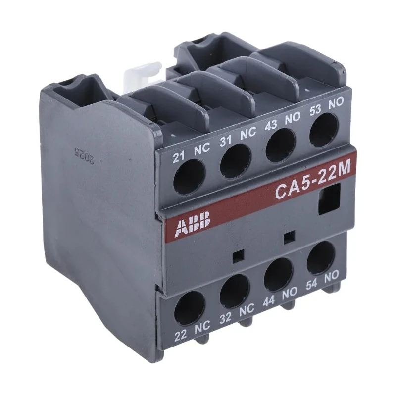 ABB Auxiliary Contact 4 Contact 2 NC/2 NO CA5 Front Mount Screw Terminals 6 A 24 V dc 230 V ac 1SBN010040R1122 - CA5-22M