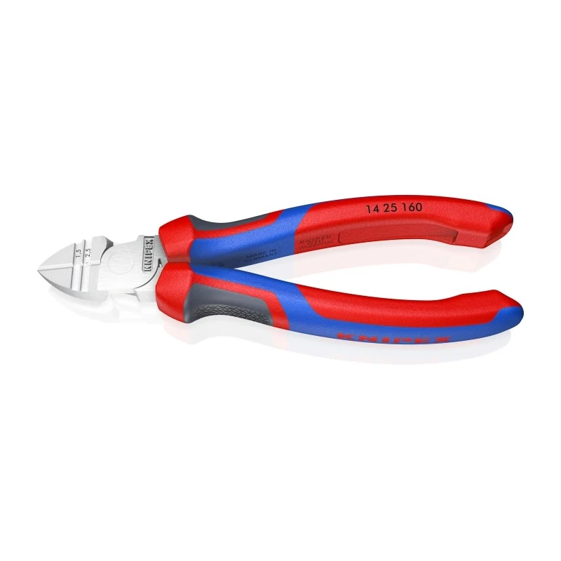 Knipex Side Cutting Stripper 1.5 to 2.5 mm², Comfort Grip Insulated Handle, Chrome Vanadium Steel, 160mm 14 25 160