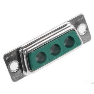 FCT from Molex 3 Way Straight Panel Mount D-Sub Connector Female 1000V, 5A, Steel Housing FM3W3S-K121 / 1727040032