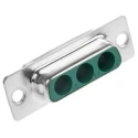 FCT from Molex 3 Way Straight Panel Mount D-Sub Connector Female 1000V, 5A, Steel Housing FM3W3S-K121 / 1727040032
