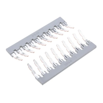 Phoenix Contact Jumper Bar for DIN Rail Terminal Blocks 10-Position 6.2mm Pitch Grey Copper Zinc Alloy 0201139