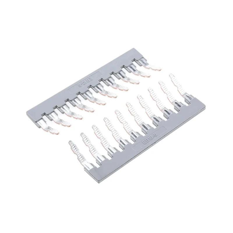 Phoenix Contact Jumper Bar for DIN Rail Terminal Blocks 10-Position 6.2mm Pitch Grey Copper Zinc Alloy 0201139