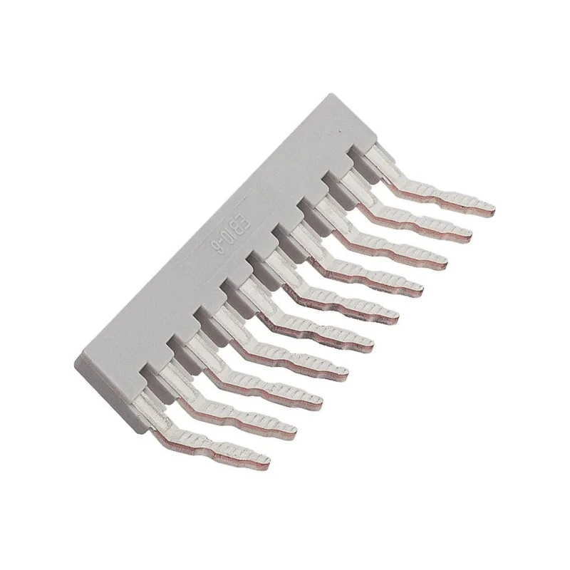 Phoenix Contact Jumper Bar for DIN Rail Terminal Blocks 10-Position 6.2mm Pitch Grey Copper Zinc Alloy 0201139