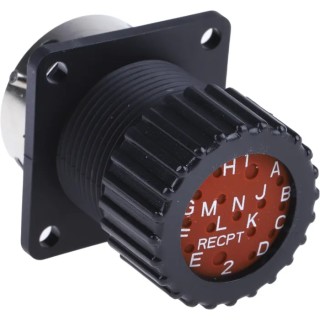 ITT Cannon Circular Connector 15 Contacts Panel Mount Socket Male Nylon IP67 Trident Neptune TN0S16-0213P1L / 192900-0582