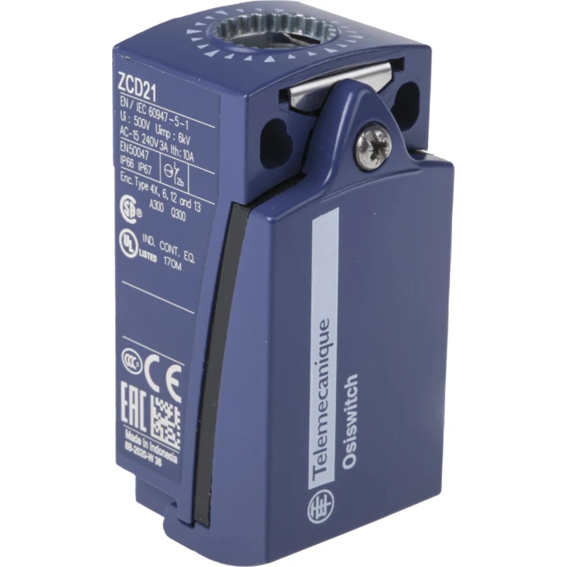 Telemecanique Sensors ZCD Series Limit Switch Body 1 NO/1 NC, IP66/IP67, Zamak Housing, 240V AC, 1.5A ZCD21