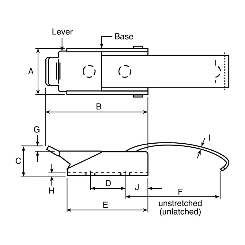 Southco Stainless Steel Spring Loaded Draw Latch 80 mm x 23 mm x 14 mm 97-50-225-12