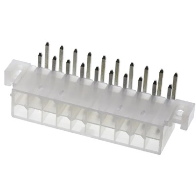 Molex Mini-Fit Jr. Series Right Angle Through Hole PCB Header, 20 Contacts, 4.2 mm Pitch, 2 Row, Shrouded 39-29-1208