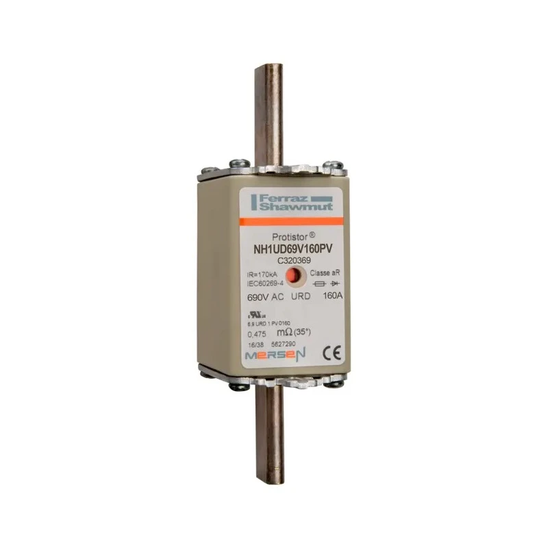 Mersen 160A NH Fuse NH1 690V ac Highly Current Limiting Ultra Fast Acting High Breaking Capacity C320369 / NH1UD69V160PV