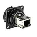 Amphenol Socapex RJF Series RJ45 Connector Female Panel Mount Cat5e Shielded Straight 1 Port 8 Way RJ45