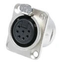 Neutrik Panel XLR Connector, Straight Orientation, 7 Contacts, Female, 50V, Silver over Nickel Plating NC7FD-L-1