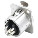 Neutrik Panel XLR Connector, Straight Orientation, 7 Contacts, Female, 50V, Silver over Nickel Plating NC7FD-L-1