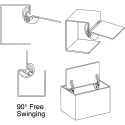 Southco Zinc Plated Stainless Steel Concealed Hinge with Fixed Pin, 38.5 mm x 76 mm x 5 mm R6-22-23