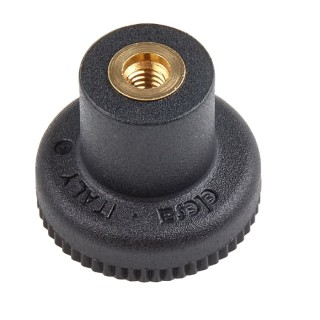 RS PRO Black Fibreglass Reinforced Polyamide Based (PA) Technopolymer Knurled Clamping Knob, M4 Threaded Hole 448-8820