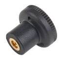 RS PRO Black Fibreglass Reinforced Polyamide Based (PA) Technopolymer Knurled Clamping Knob, M4 Threaded Hole 448-8820