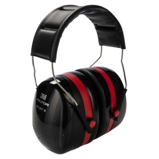 3M PELTOR Optime III Ear Defender with Headband, 34 dB, Black Red H540A-411