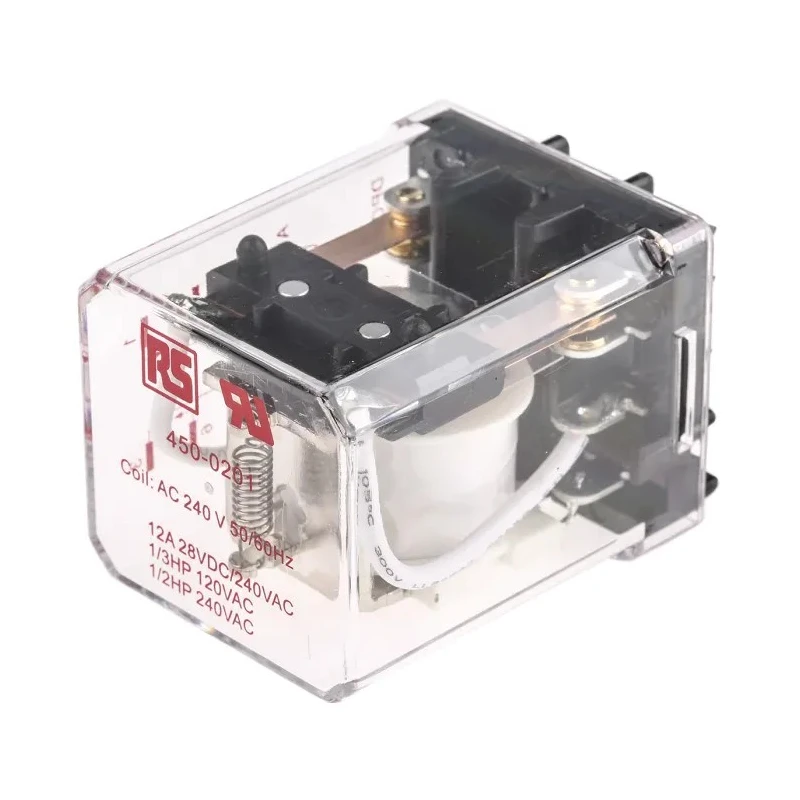 RS PRO PCB Power Relay 240V AC Coil 12A Switching Current DPDT 450-0201