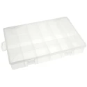 RS PRO 18 Cell Transparent Polypropylene Compartment Box, 40 mm Height x 280 mm Width x 180 mm Depth 450-3446