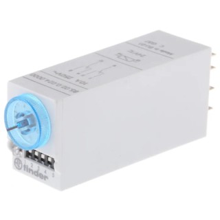 Finder 85 Series Snap-On Timer Relay 2-Contact DPDT 24V AC/DC, 10A, 5 to 100 h / 0.05 to 100 s / 3 to 100 85.02.0.024.0000