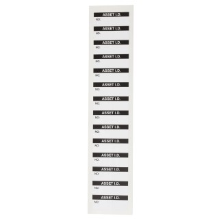 RS PRO Pre-Printed Adhesive Asset ID Label 38mm x 15mm Black Text on White Background Pack of 140 450-6265