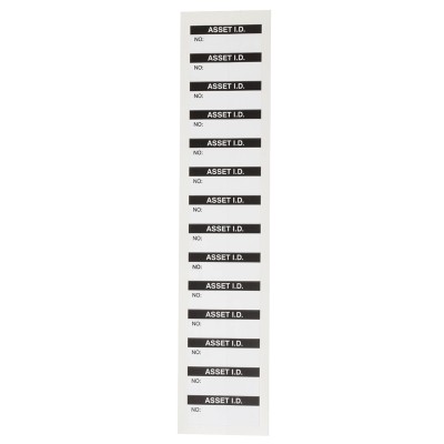RS PRO Pre-Printed Adhesive Asset ID Label 38mm x 15mm Black Text on White Background Pack of 140 450-6265
