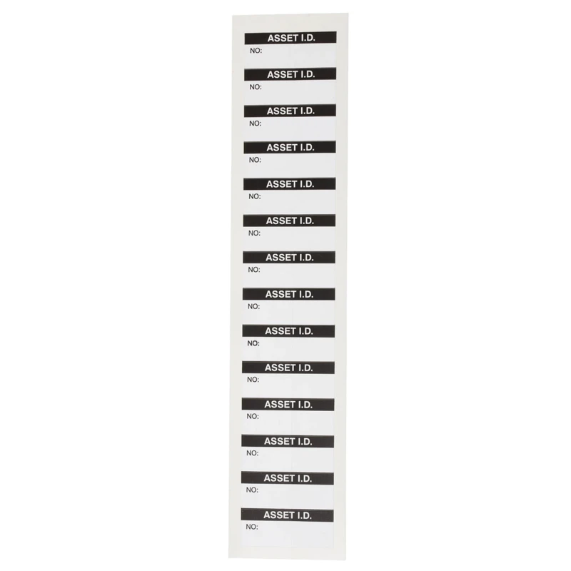 RS PRO Pre-Printed Adhesive Asset ID Label 38mm x 15mm Black Text on White Background Pack of 140 450-6265