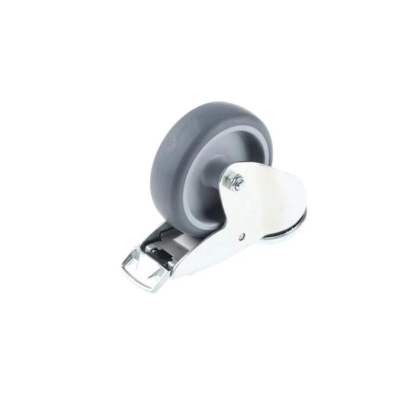 Tente Swivel Castor, 80 kg Load Capacity, 100 mm Thermoplastic Rubber Wheel, Pressed Steel Frame 2477PJO100P30-13