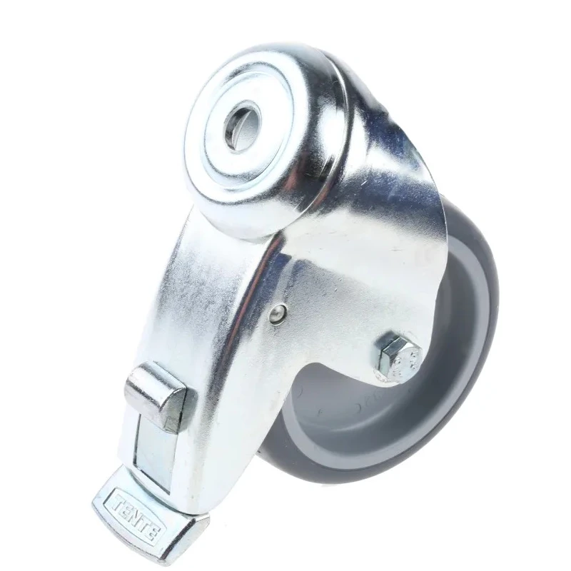 Tente Swivel Castor, 80 kg Load Capacity, 100 mm Thermoplastic Rubber Wheel, Pressed Steel Frame 2477PJO100P30-13