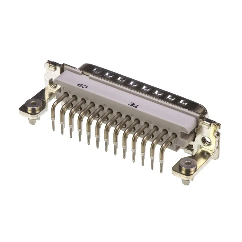 TE Connectivity 25 Way Right Angle 2.76 mm Pitch Through Hole D-Sub Connector with 4 to 40 UNC Threaded Insert 8-1393480-7