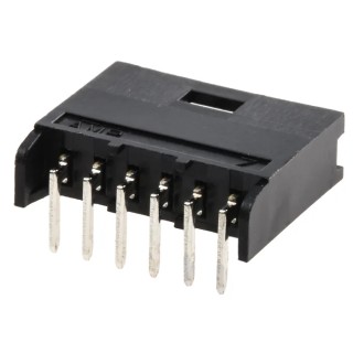 TE Connectivity AMPMODU MOD II Series Right Angle Through Hole PCB Header 6 Contacts 2.54 mm Pitch 1 Row Shrouded 280379-2