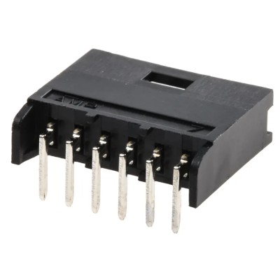 TE Connectivity AMPMODU MOD II Series Right Angle Through Hole PCB Header 6 Contacts 2.54 mm Pitch 1 Row Shrouded 280379-2