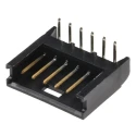 TE Connectivity AMPMODU MOD II Series Right Angle Through Hole PCB Header 6 Contacts 2.54 mm Pitch 1 Row Shrouded 280379-2