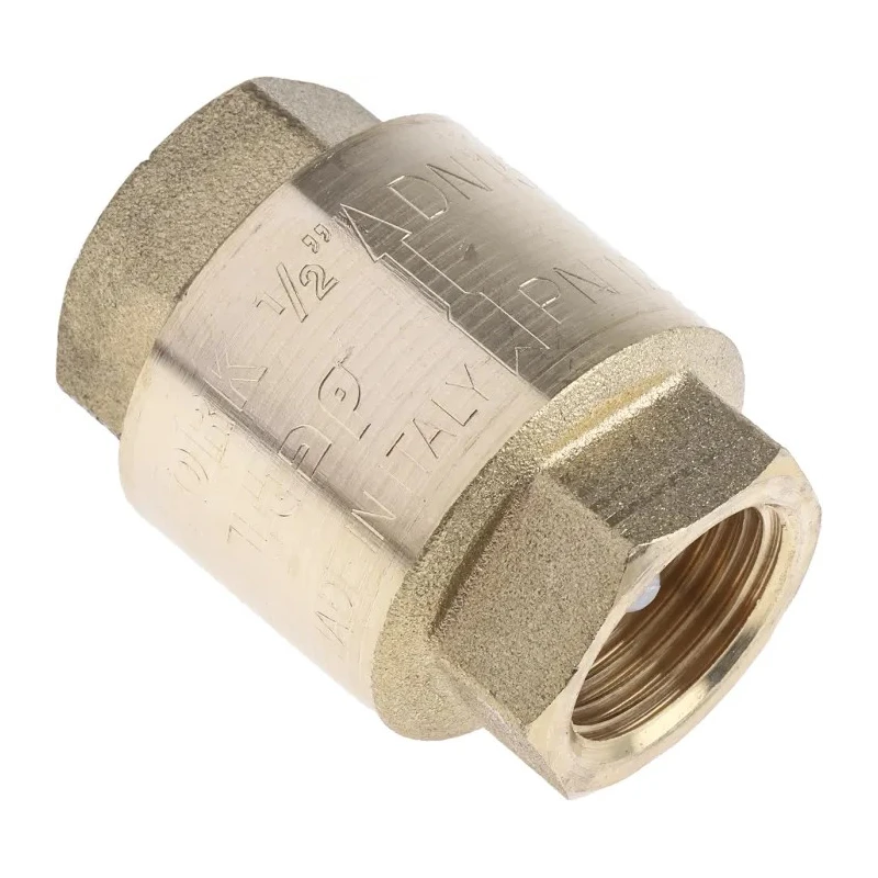 RS PRO Brass Threaded Single Check Valve 1/2 in BSPP, 12 bar, Female Inlet/Outlet, Brass Body 486-148