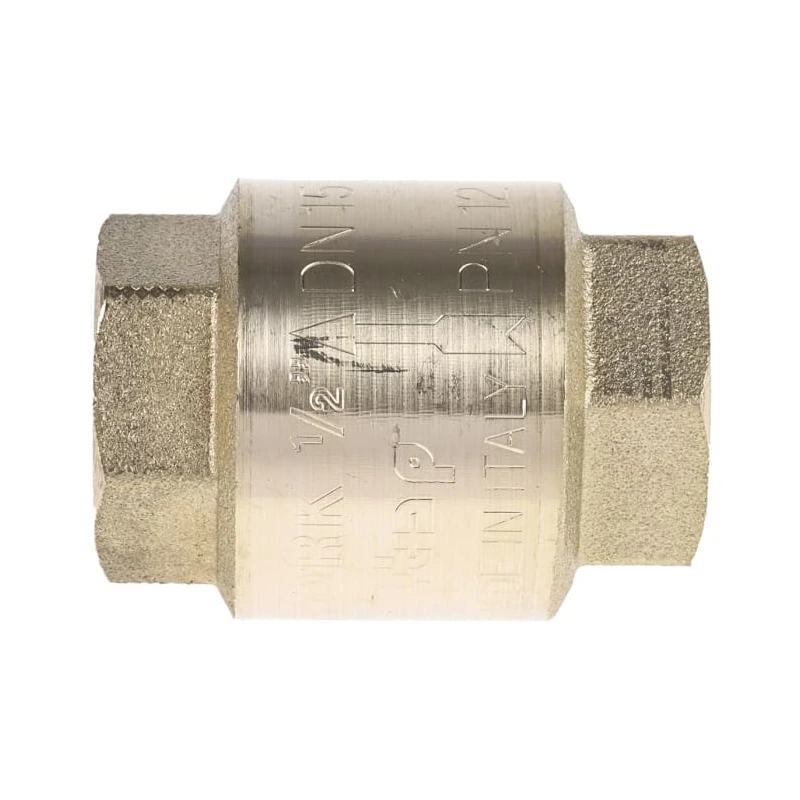 RS PRO Brass Threaded Single Check Valve 1/2 in BSPP, 12 bar, Female Inlet/Outlet, Brass Body 486-148