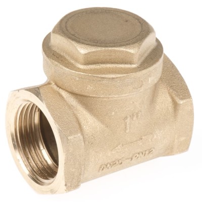 RS PRO Brass Threaded BSP Single Non Return Valve 1 in, 12 bar 486-205