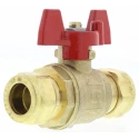RS PRO Brass Compression Full Port Ball Valve 16 Bar, 12-54 mm Inlet, 15 mm Outlet 486-299