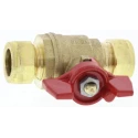RS PRO Brass Compression Full Port Ball Valve 16 Bar, 12-54 mm Inlet, 15 mm Outlet 486-299