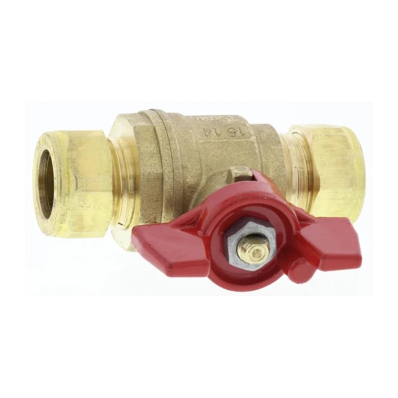 RS PRO Brass Compression Full Port Ball Valve 16 Bar, 12-54 mm Inlet, 15 mm Outlet 486-299