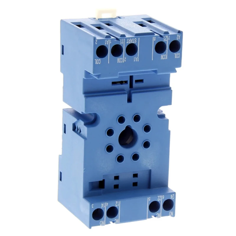 Finder 8 Way DIN Rail Relay Socket 250V AC 10A Screw Terminal for 60.12 Relay 90.02SMA