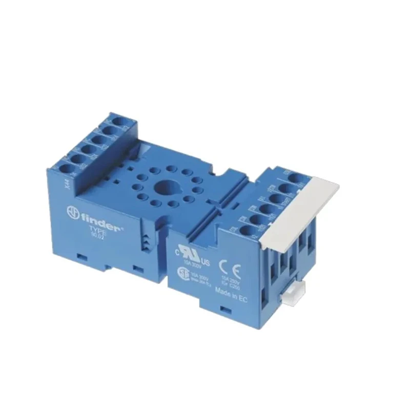 Finder 8 Way DIN Rail Relay Socket 250V AC 10A Screw Terminal for 60.12 Relay 90.02SMA