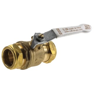 RS PRO Brass Compression Full Port Ball Valve 16 Bar Operating Pressure 12-54 mm Inlet 28 mm Outlet 486-344