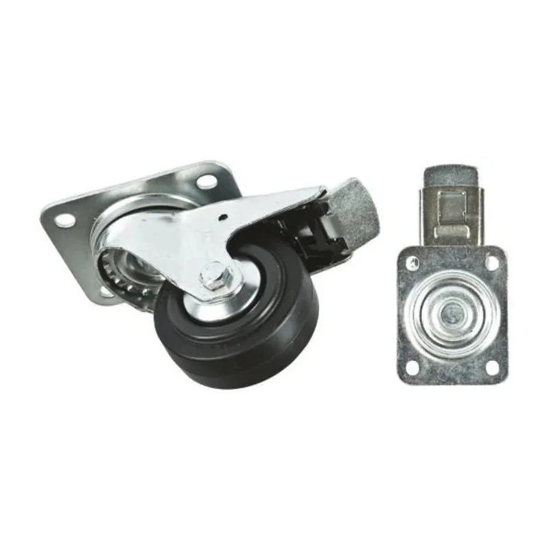 Tente Braked Swivel Castor 70 kg Capacity 80 mm Wheel Diameter Rubber Wheel 108 mm Overall Height 35 mm 3477PVO080P62PAF