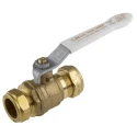 RS PRO Brass Compression 2-Way Ball Valve 16 Bar 22 mm 1/4 Turn Manual Lever 486-306