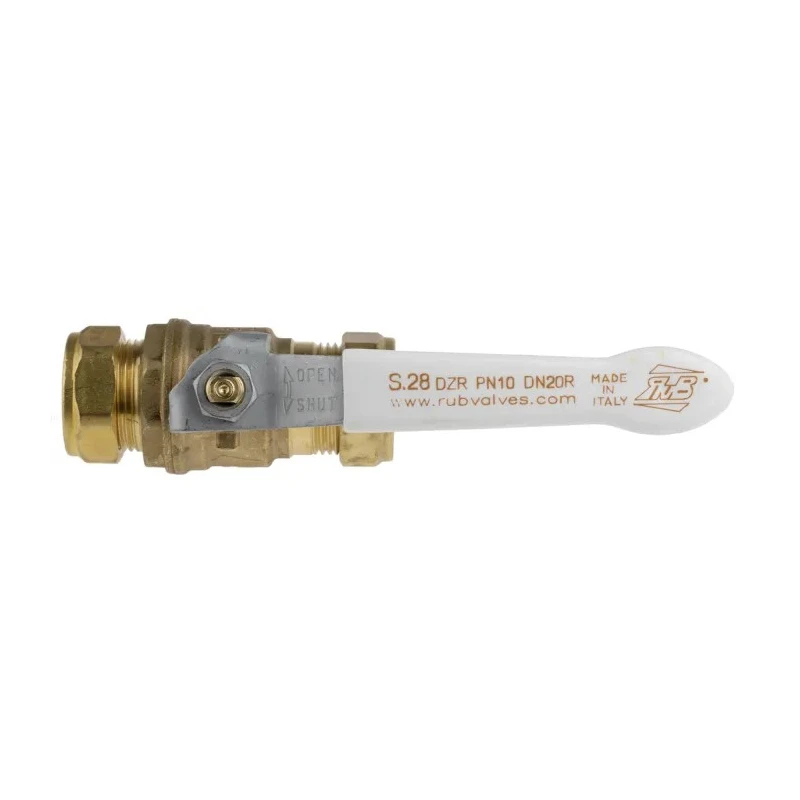 RS PRO Brass Compression 2-Way Ball Valve 16 Bar 22 mm 1/4 Turn Manual Lever 486-306