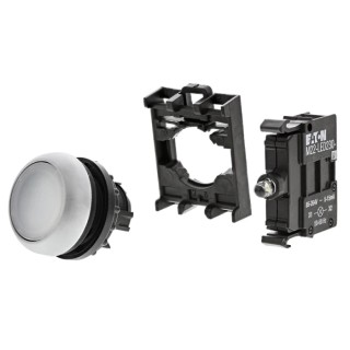 Eaton RMQ Titan M22 Series White Momentary Push Button Head 22 mm Cutout IP69K 78639211 M22-DL-W+M22-A+M22-LED230-W